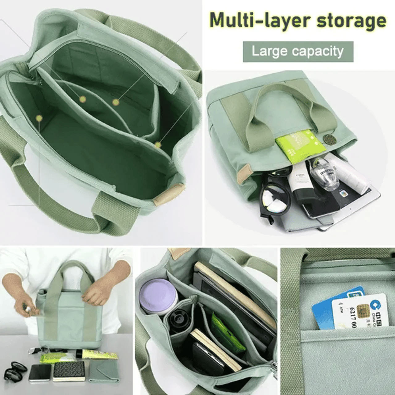 Large capacity multi-pocket handbag 🔥