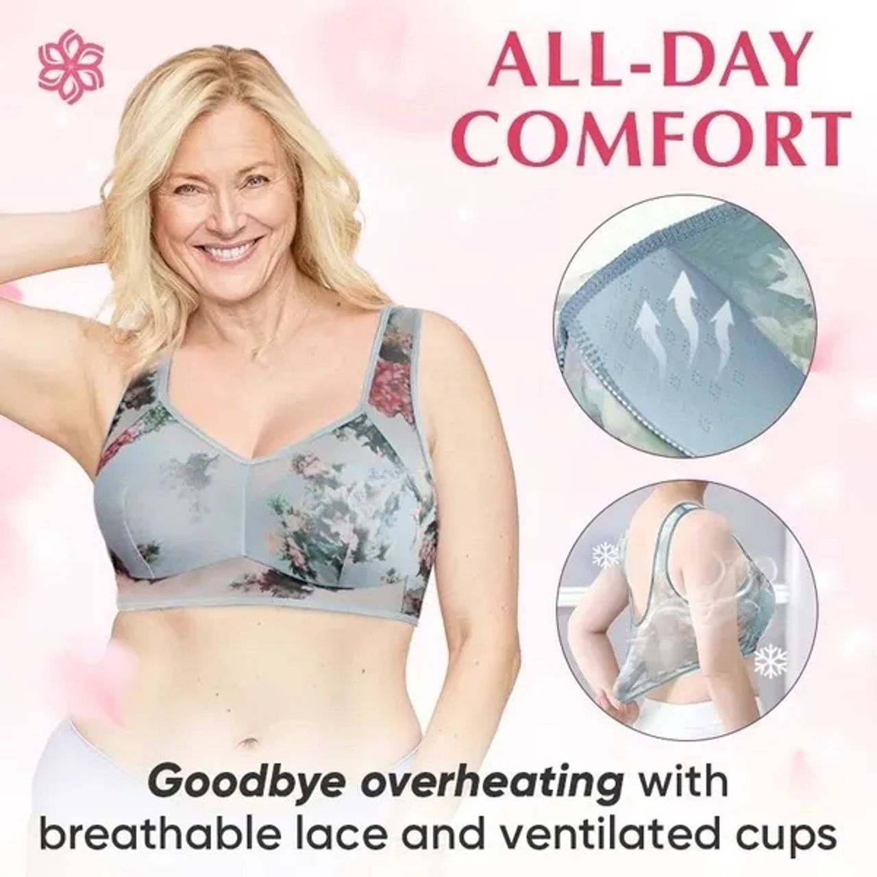 Lace Buttonless Comfortable Bra