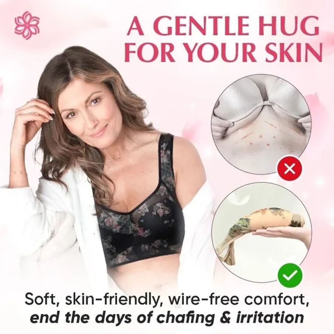 Lace Buttonless Comfortable Bra