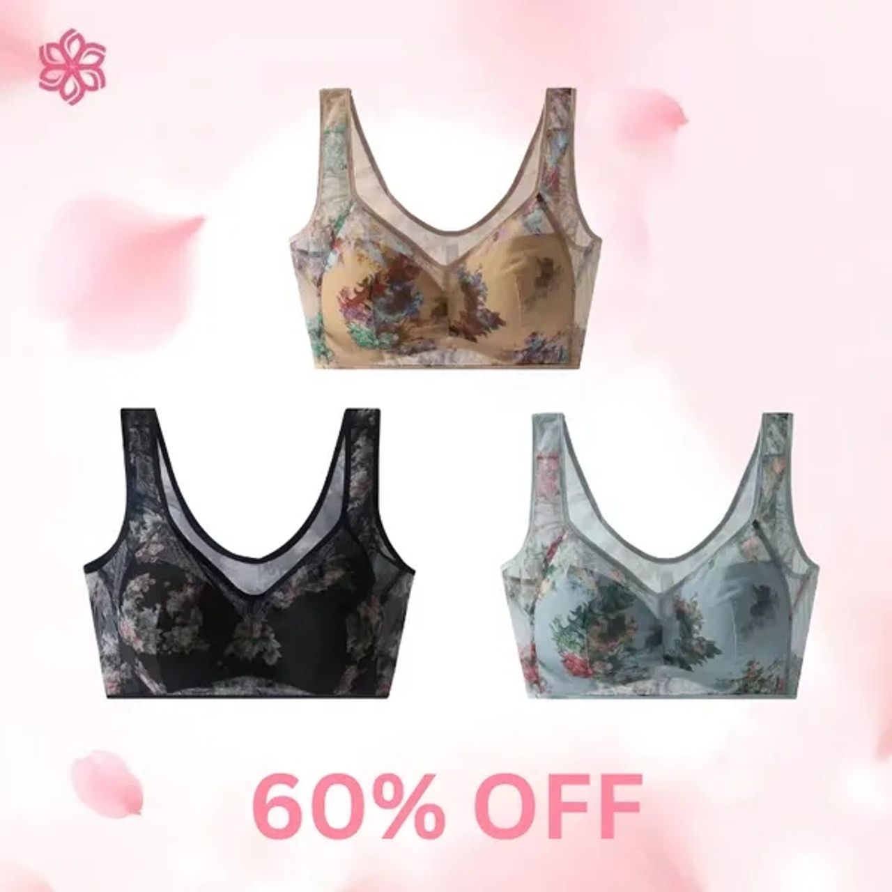 Lace Buttonless Comfortable Bra