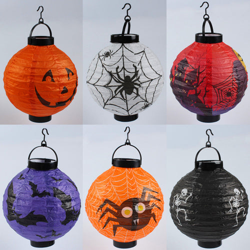 Halloween Handheld Halloween Pumpkin Paper Lantern Hanging Light-Up